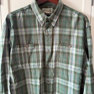 Duluth Trading Co Men's Casual Green Flannel Shirt XL